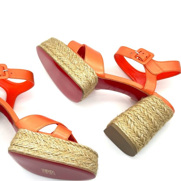 Christian Louboutin CALAKALA 85 Platform Espadrille Sandals Heels Shoes - Picture 9 of 12
